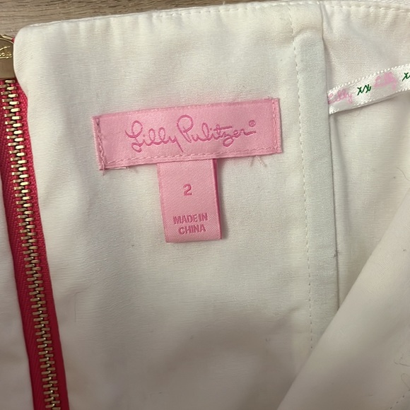 Lilly Pulitzer Maybell Azalea Pink Swizzle Stripe Strapless Peplum - Picture 7 of 8